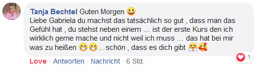 Kundenstimme von Tanja Bechtel über den BauchTOTAL-Kurs mit positiver Bewertung