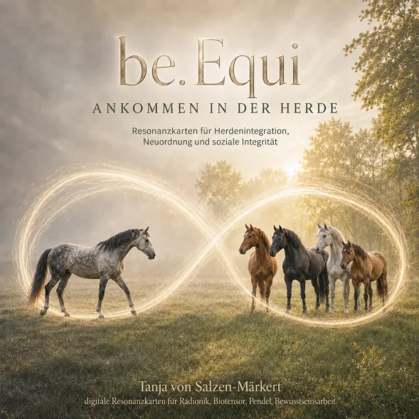 be.Equi Ankommen in der Herde – Cover mit Pferden im Infinity-Symbol