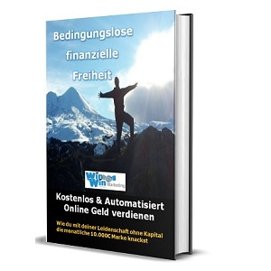 Buchcover Bedingungslose finanzielle Freiheit mit Person auf Berg in kleinerer Auflösung