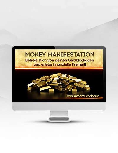 Hero-Bild zum Kurs Money Manifestation mit Goldmünzen auf schwarzem Hintergrund