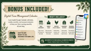 Bonus Digital Farm Management Calendar mit Google Calendar Integration und Smartphone-Mockup