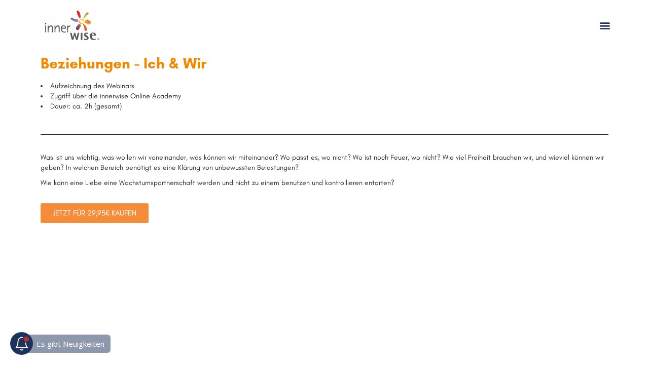 Beziehungen – Ich & Wir – Ansicht der Verkaufsseite