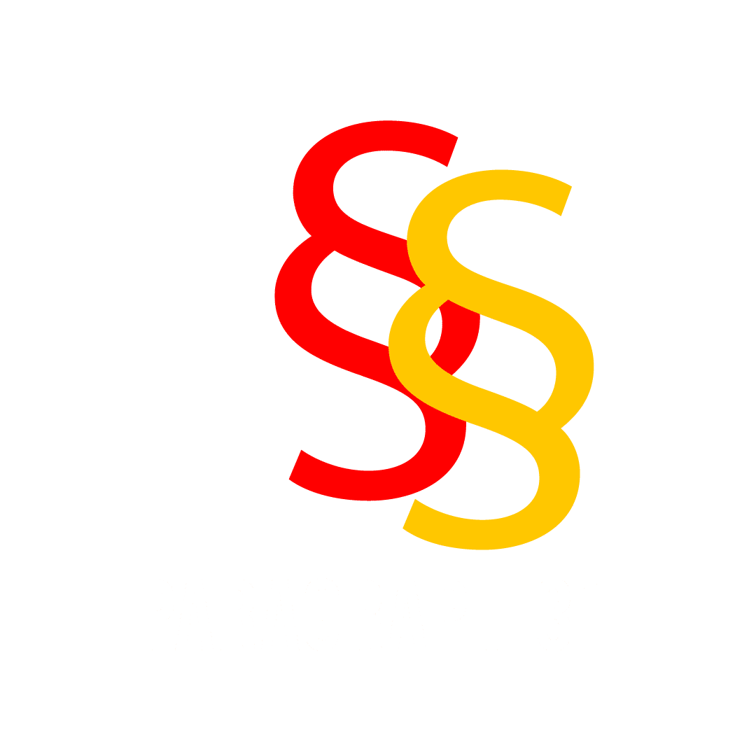 Paragraph-Symbol in Rot und Gelb, Jura Zeichen für Zivilrecht