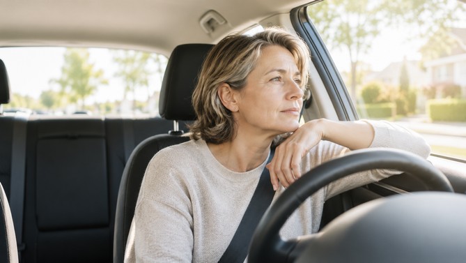 Die Frau im Auto