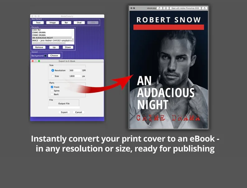 BookCoverly E-Book Konvertierung verschiedener Auflösungen und Größen für digitale Formate