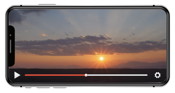 Sonnenuntergang über bewölktem Horizont, Video-Player-Rahmen