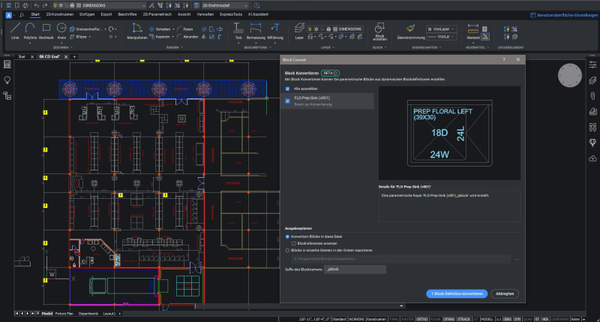 BricsCAD Kursvideo-Screenshot mit Grundriss und Instruktions-Overlay