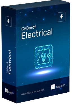 CADprofi Electrical Softwarepaket mit Schaltschrank und Glühbirnen-Symbol