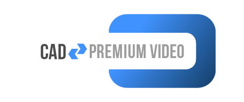 CAD Premium Video Logo mit blauem Designelement und Pfeil-Symbol