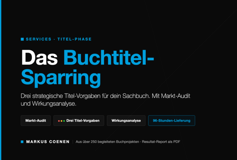 Buchtitel-Sparring – vom Wattebausch zur Marktwaffe von Markus Coenen
