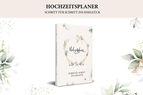 Hochzeitsplaner Buch Cover mit Blumenkranz und floralen Elementen