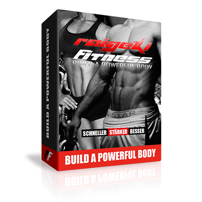 Build a Powerful Body Fitness Kurs Box mit Autorennamen und Produktlogo