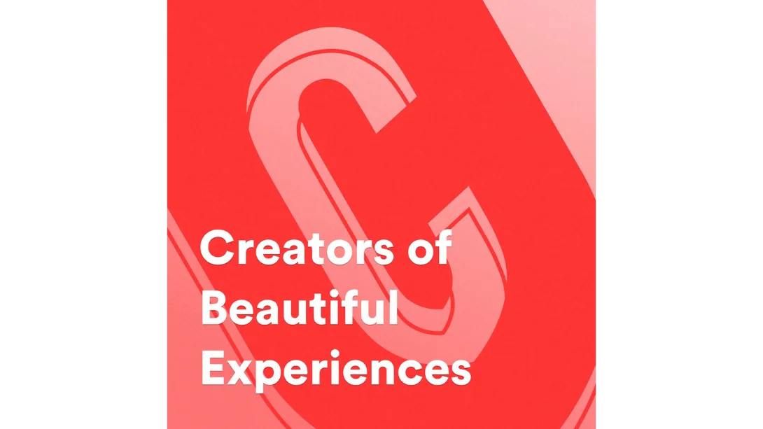 Rote Grafik mit Text Creators of Beautiful Experiences