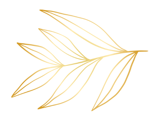 Gold gestrichenes Blatt-Motiv, horizontale Ausrichtung
