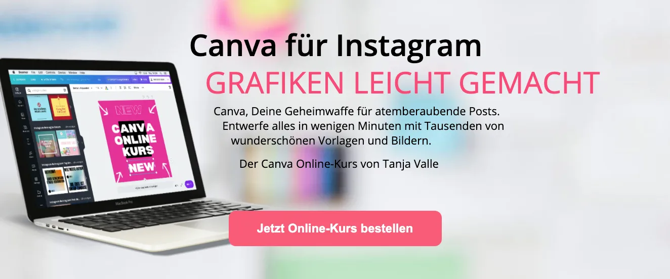 Canva für Instagram Kurs Mockup mit Designbeispielen