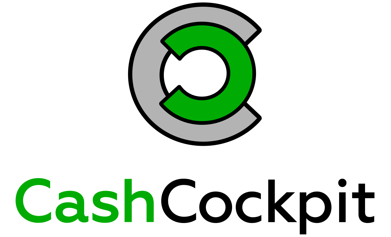 CashCockpit Logo ohne Text mit grünem Cockpit-Symbol und grauem Hintergrund