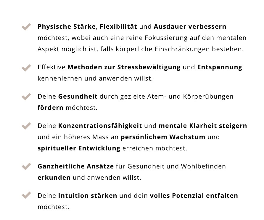 Auflistung von sieben zusätzlichen Lernzielen des Chakra-Onlinekurses