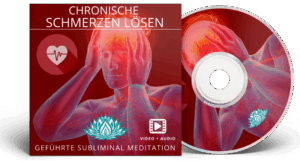 DVD-Cover mit meditierender Frau in rot, Lotus-Symbol, Herzschlag-Icon