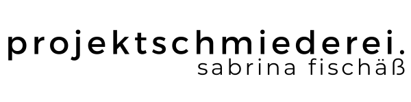 Logo der Projektschmiederei von Sabrina Fischäß in schwarzer Schrift
