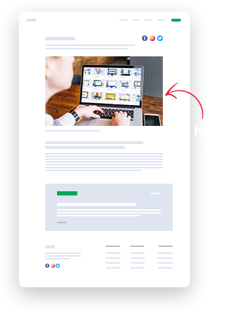 ClickDesigns Blog-Post Template mit Bild, Text und Call-to-Action auf Mobile-Ansicht