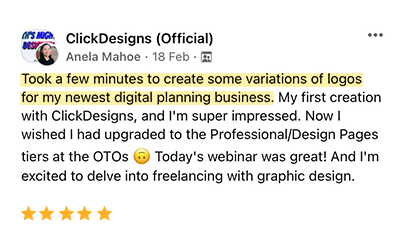 Kundenstimme zu ClickDesigns Bundle