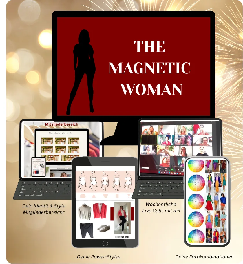 The Magnetic Woman Webinar mit Laptop, Tablet und Smartphone Geräte-Mockups