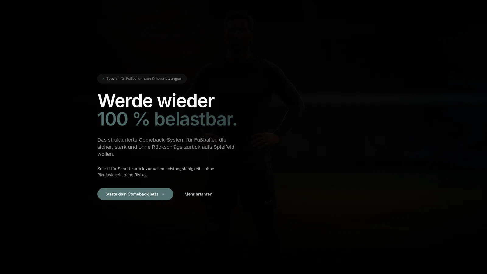 Comeback System Videokurs Hero-Visual mit Knie Reset Phase Trainingsinhalt