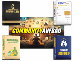 Schwarze Box der Communityaufbau Masterclass mit goldenem C-Logo und Goldband