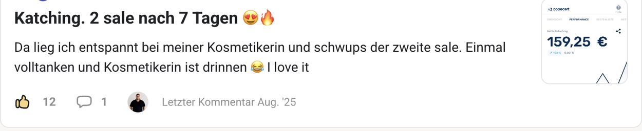 Erfolgspost aus der Community