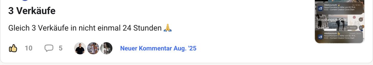 Erfolgspost aus der Community