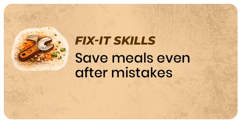 Fix-it skills section from Cooking eBook