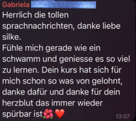 Kundenbewertung Gabriela Sprachnachrichten Danksagung