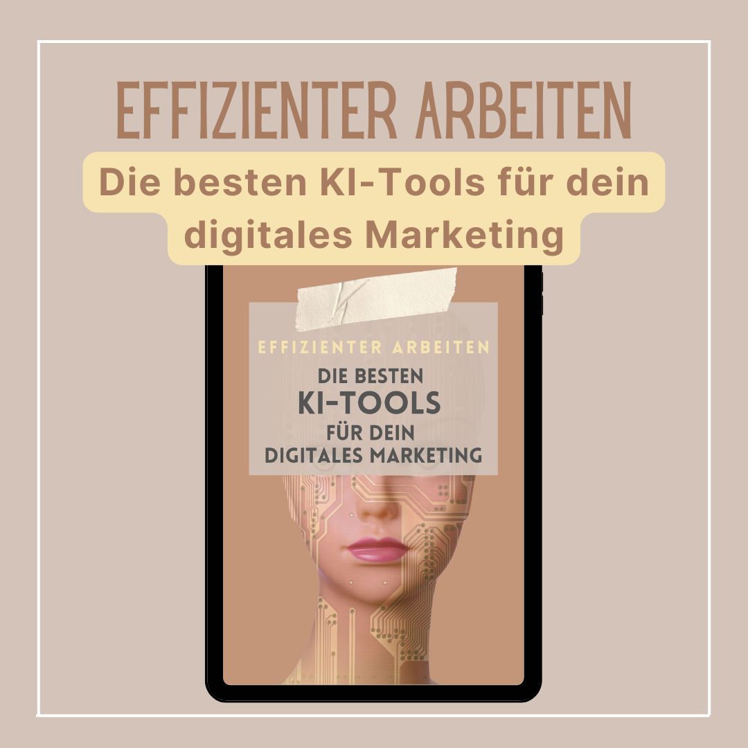 Creator Bundle – Ratgeber zum Schreiben mit KI 9 Shop-Cover KI-Marketing Tools E-Book mit digitalem Kopf und 19 Tools Teaser