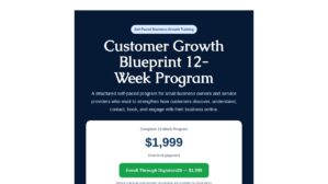 Customer Growth Blueprint 12-Week Program – Ansicht der Verkaufsseite