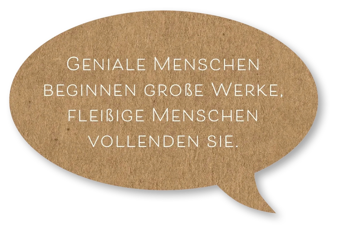 Da Vinci Master – Videokurs für Schnelllesen von Maxim Mankevich 9 Sprechblase mit Zitat über geniale und fleißige Menschen