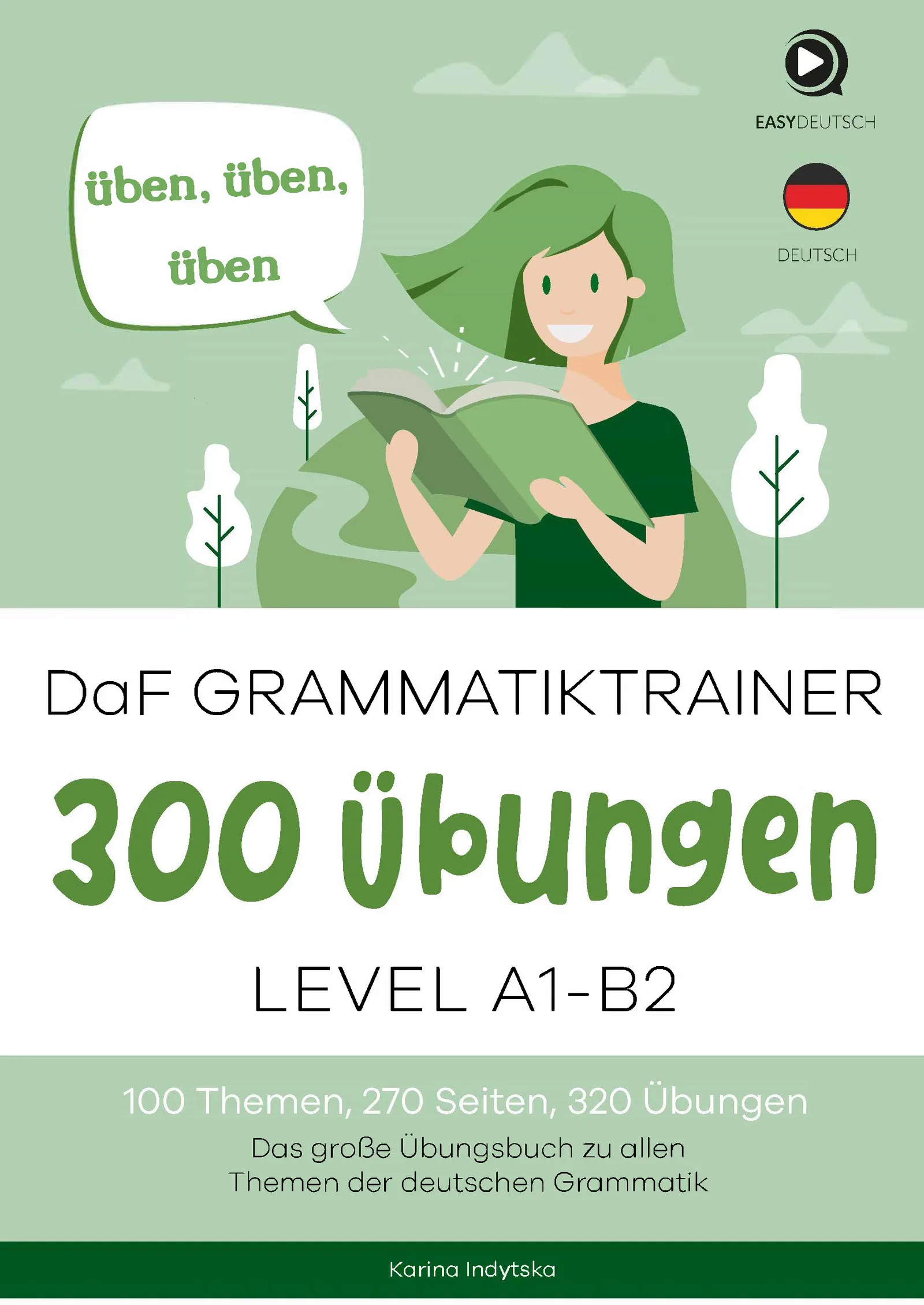 DaF Grammatiktrainer – 300 Übungen zur deutschen Grammatik 1 DaF Grammatiktrainer E-Book Cover mit 300 Übungen zur deutschen Grammatik