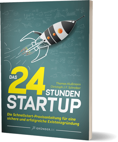 Das 24 Stunden Startup – Praxisbuch zur Unternehmensgründung 6 Das 24 Stunden Startup Buchcover 3D-Ansicht mit Raketen-Design