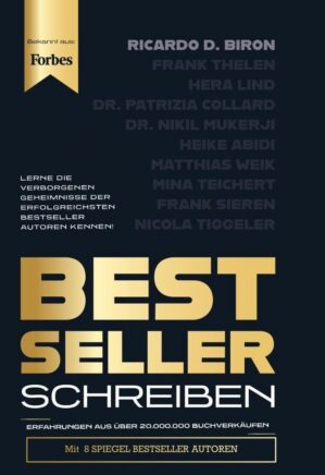 Bestseller schreiben Buch-Cover Variante mit Forbes-Bestätigung und Autor-Namen