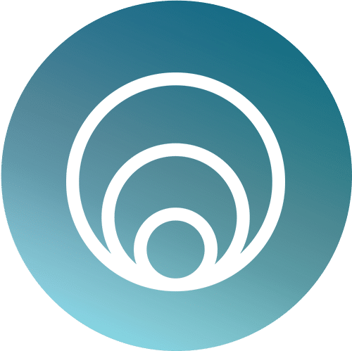 Konzentische Kreise Symbol auf blauem Hintergrund
