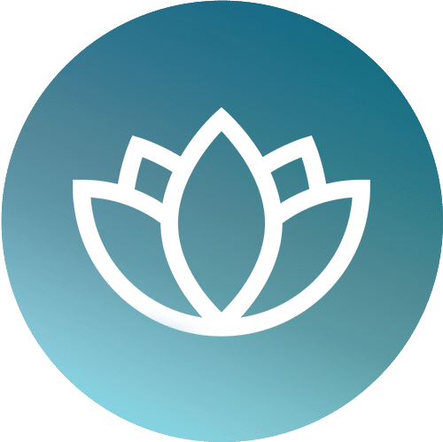 Lotus-Blüte Symbol auf blauem Hintergrund