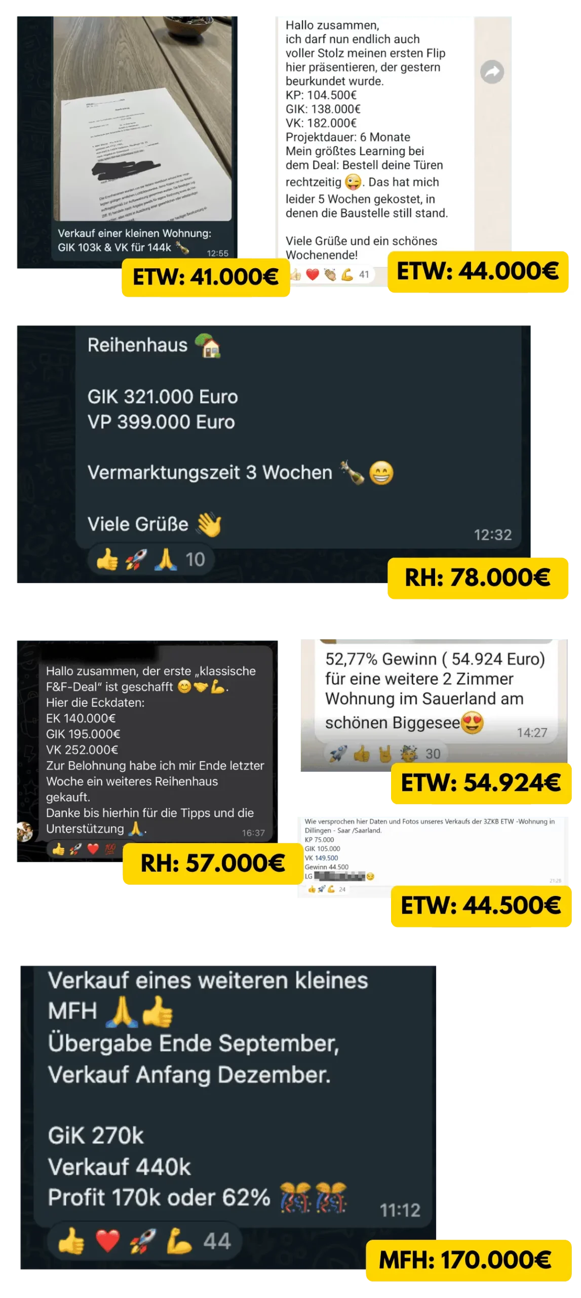 Konkrete Deal-Beispiele aus Das FIX&FLIP System
