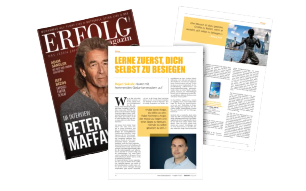 ERFOLG Magazin Artikel mit Dejan Sekulic Interview und Porträt