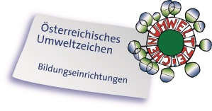 Österreichisches Umweltzeichen-Logo mit Bildungseinrichtungen-Kacheln