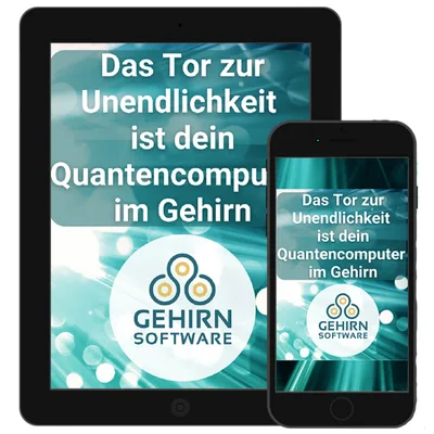 Produktabbildung des Videokurses auf Tablet und Smartphone mit Kurstext und GEHIRN SOFTWARE Logo