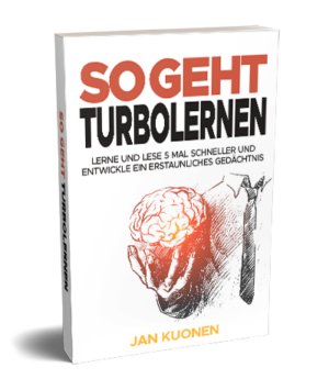 Buch-Cover So geht Turbolernen mit Gehirn-Grafik und Titel
