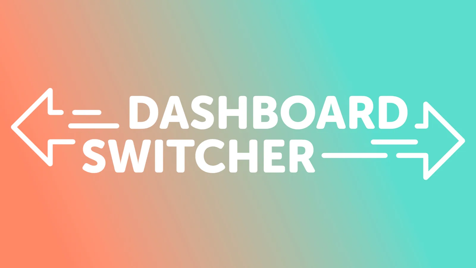 Dashboard Switcher Logo mit Pfeilen auf Gradient-Hintergrund Koralle bis Türkis