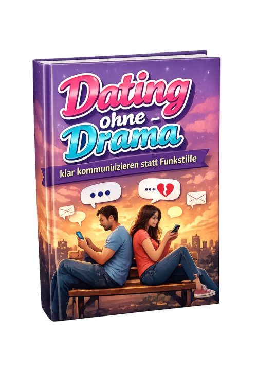eBook-Cover Dating ohne Drama als kleinere Produktabbildung mit klar kommunizieren Untertitel