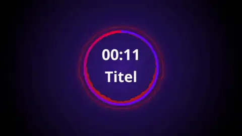 Countdown-Audio-Visualizer mit rotem und violettem Neon-Kreis und Zeitanzeige 00:11 auf schwarzem Hintergrund
