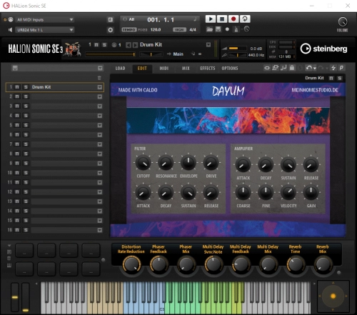 Dayum für HALion Sonic SE 3 – Sound-Library für EDM und Pop 4 HALion Sonic SE 3 kompaktes Interface mit Dayum Drum-Kit und farbiger Hero-Grafik
