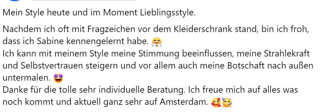 Kundenstimme von Yvonne über Style-Coaching und persönliche Transformation